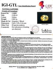3.08/CT Natural Yellow Sapphire With Govt Lab Certificate-YELSA9A